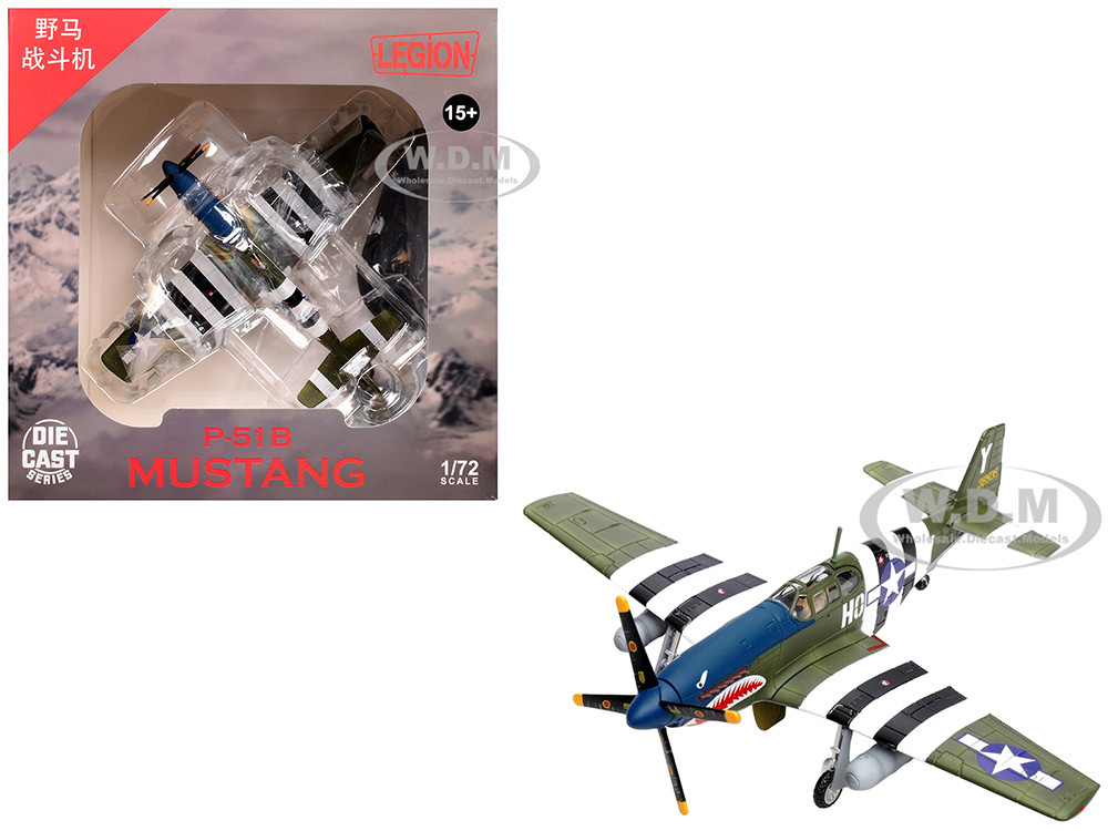 North American P-51B Mustang Aircraft "John Bennett, 487th Fighter Squadron, 352nd Fighter Group, Blue-Nosed Bastards of Bodney, RAF Bodney" (1944) United States Army Air Forces 1/72 Diecast Model Airplane by Legion diecast model