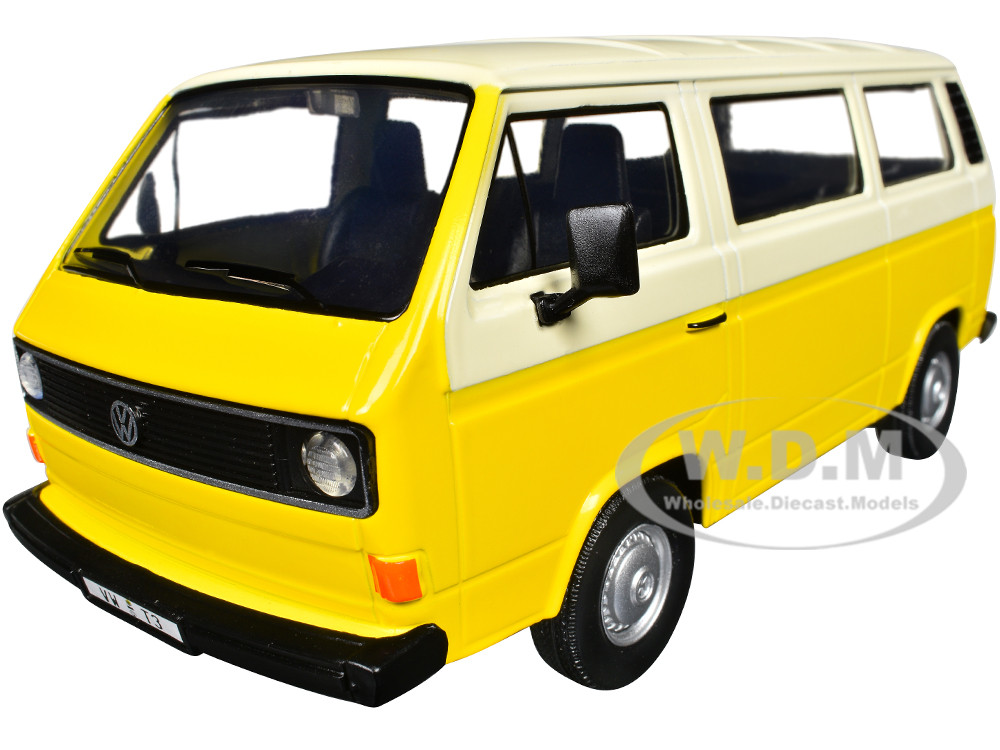Volkswagen Type 2 (T3) Van Yellow and Beige "Timeless Legends" Series 1/24 Diecast Model Car by Motormax diecast model
