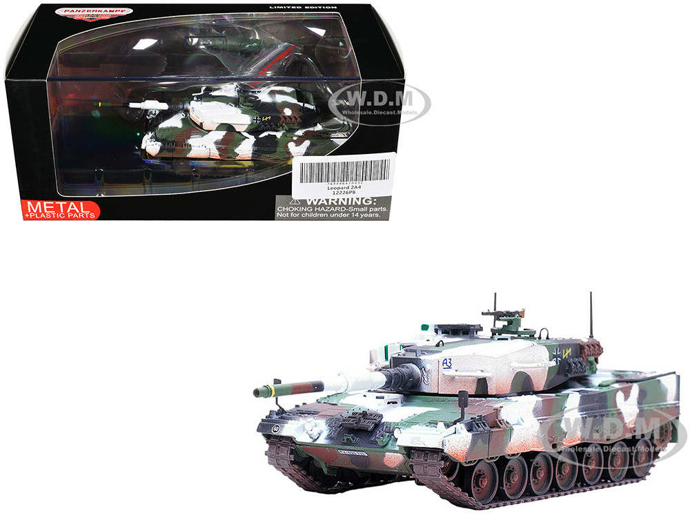 Leopard 2A4 Main Battle Tank with Snorkel "Winter Camouflage" German Army "Armor Premium" Series 1/72 Diecast Model by Panzerkampf diecast model