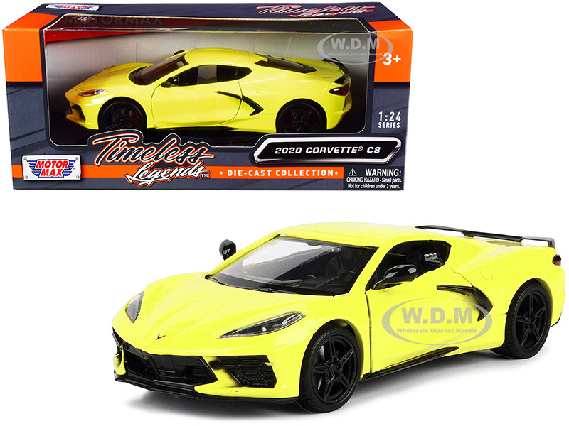 2020 Chevrolet Corvette C8 Stingray Yellow "Timeless Legends" 1/24 Diecast Model Car by Motormax diecast model