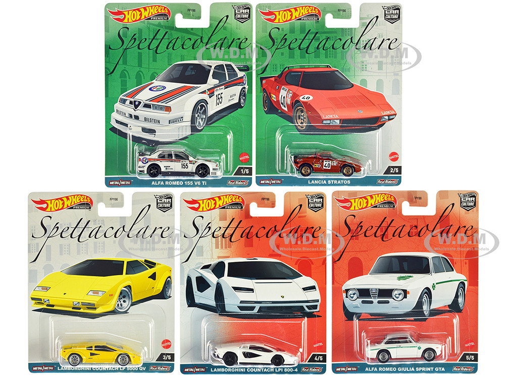 "Spettacolare" 5 piece Set "Car Culture" Series Diecast Model Cars by Hot Wheels diecast model