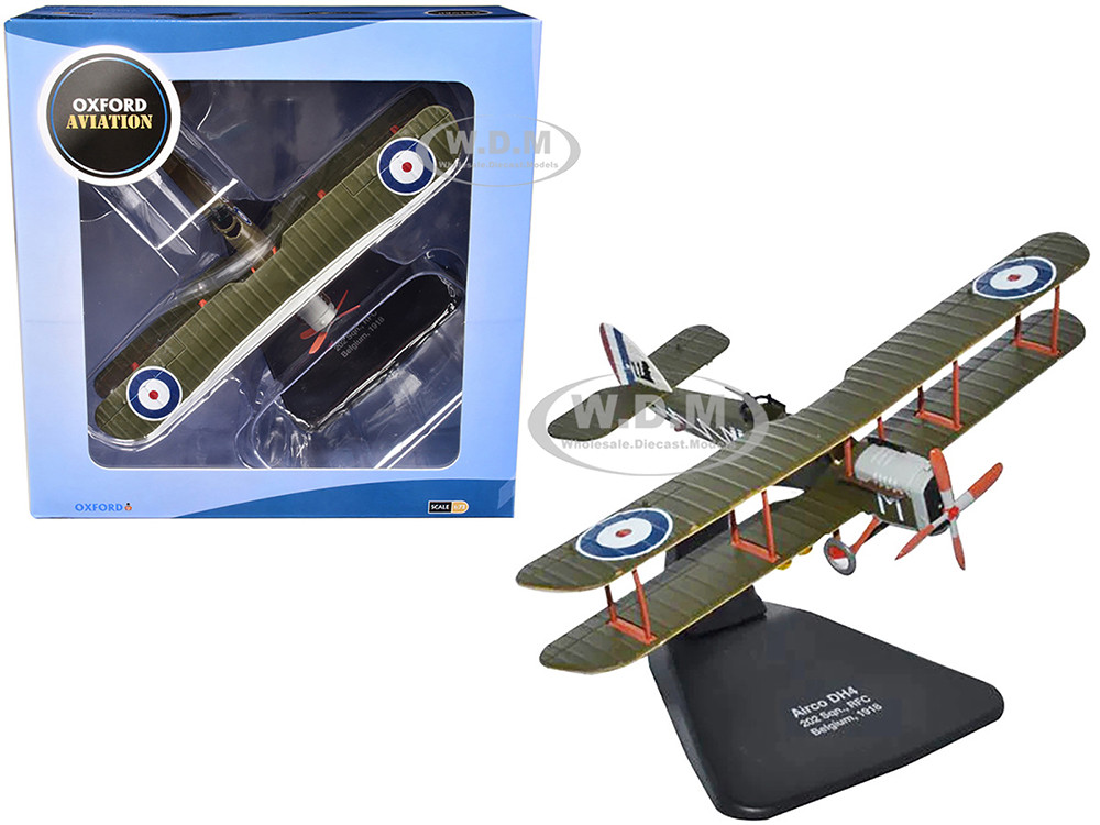 Airco DH4 Bomber Plane "202 Squadron RFC" (1918) "Oxford Aviation" Series 1/72 Diecast Model Airplane by Oxford Diecast diecast model