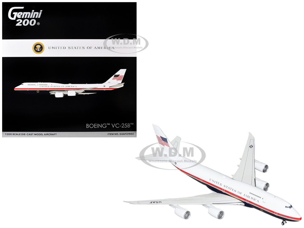 Boeing VC25B Transport Aircraft "Air Force One" (31000) United States Air Force "Gemini 200" Series 1/200 Diecast Model Airplane by GeminiJets diecast model