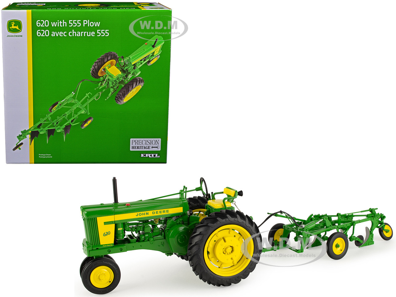 ERTL John Deere 620 Tractor with 555 Plow Precision Heritage Series 1:16 model