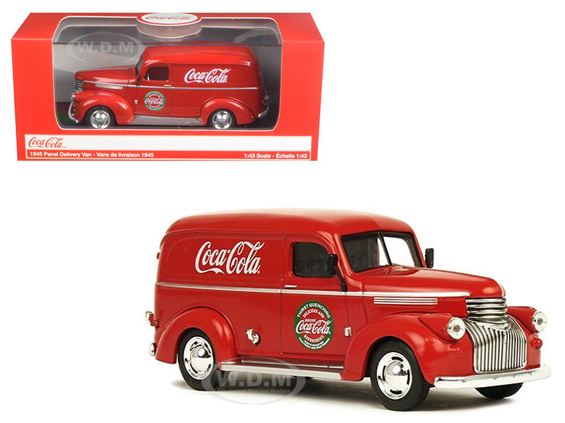 1945 Panel Delivery Van "Coca-Cola" Red 1/43 Diecast Model Car by Motor City Classics diecast model