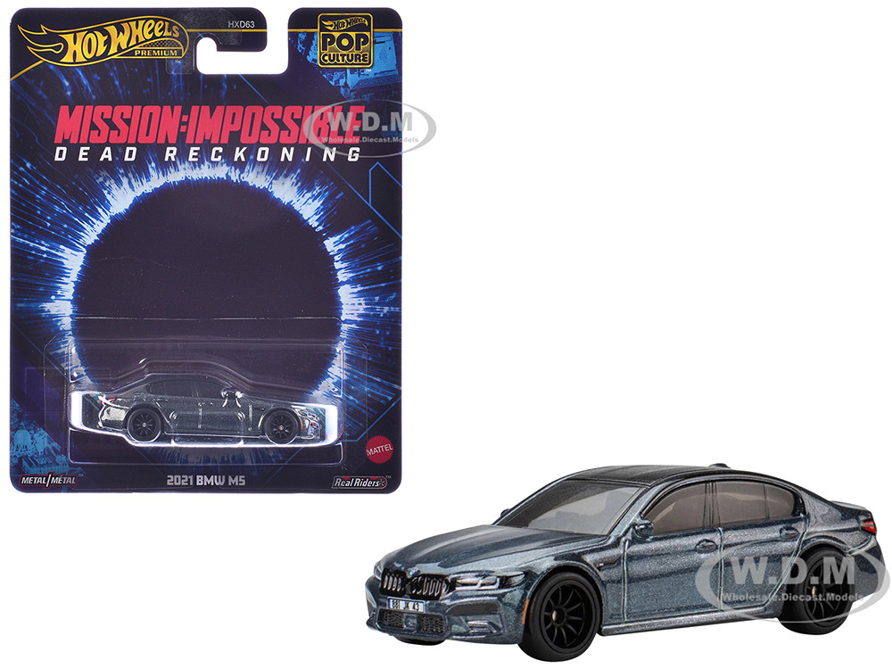 2021 BMW M5 Gray Metallic with Black Top "Mission: Impossible Dead Reckoning" (2023) Movie "Pop Culture" Series Diecast Model Car by Hot Wheels diecast model