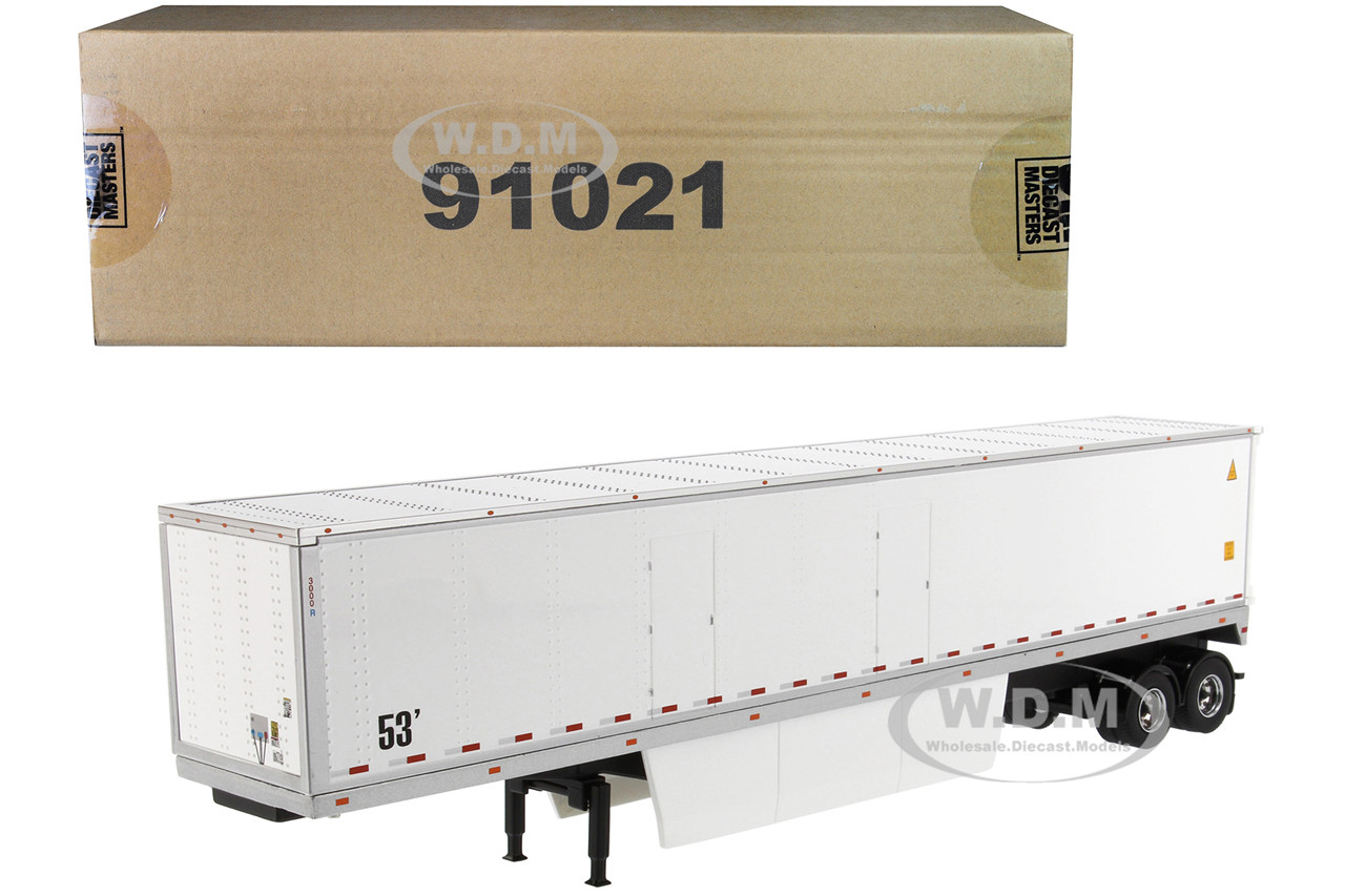 53' Dry Cargo Van Trailer White "Transport Series" 1/50 Diecast Model by Diecast Masters diecast model