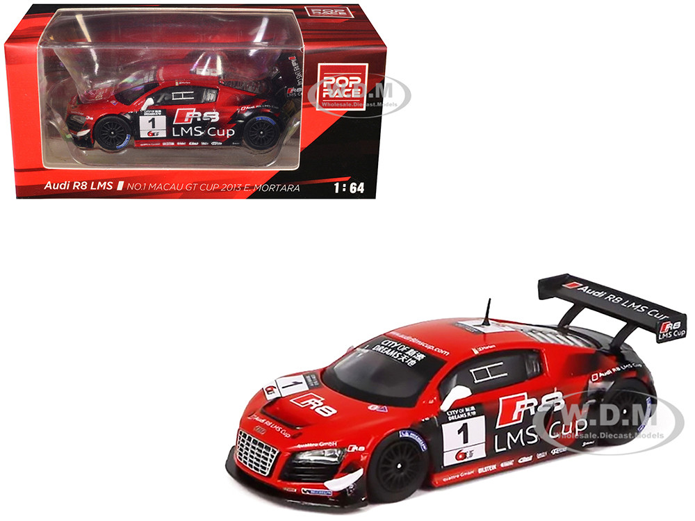 Audi R8 LMS #1 Edoardo Mortara Winner "Macau GT Cup" (2013) 1/64 Diecast Model Car by Pop Race diecast model
