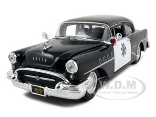 1955 Buick Century Police Car Black and White 1/26 Diecast Model Car by Maisto diecast model