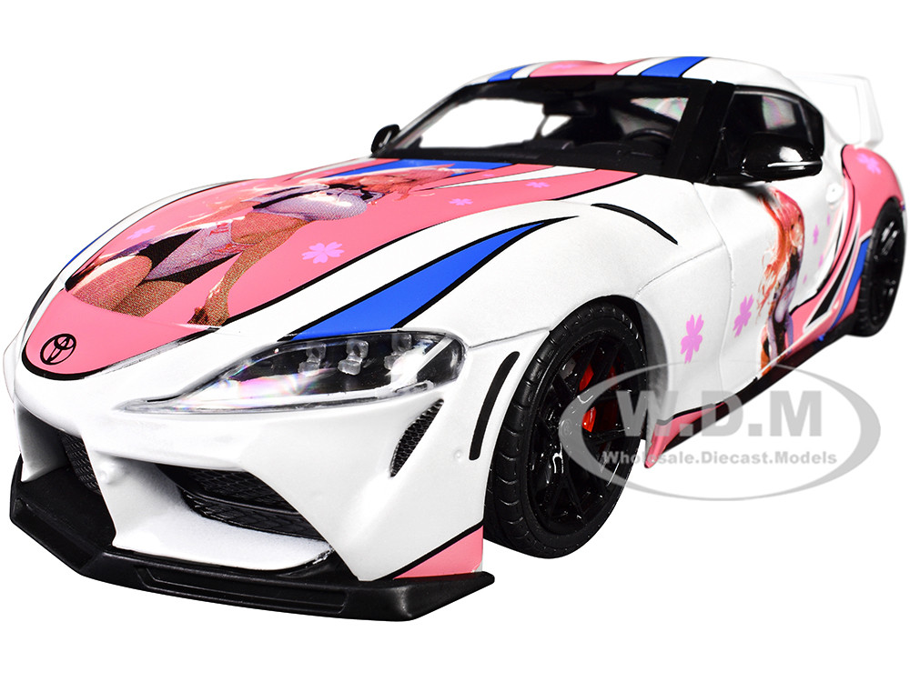 2024 Toyota GR Supra "Itasha" White with Graphics "StreetFighters" 1/18 Diecast Model Car by Solido diecast model