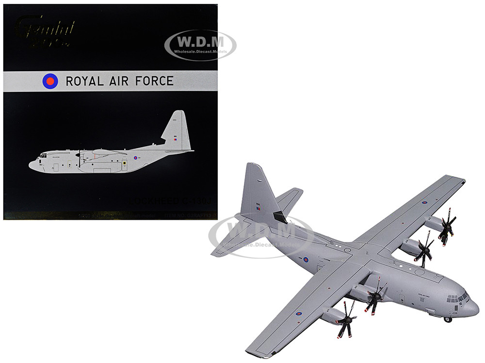 Lockheed C-130J Super Hercules Transport Aircraft "British Royal Air Force" Gray "Gemini 200" Series 1/200 Diecast Model Airplane by GeminiJets diecast model