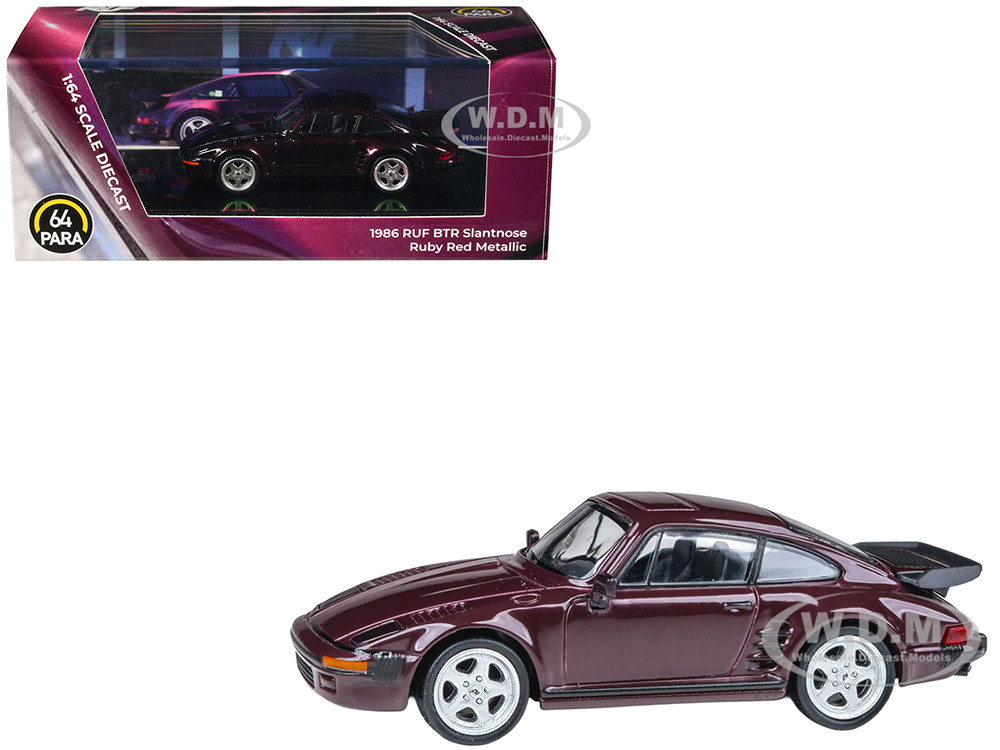1986 RUF BTR Slantnose Ruby Red Metallic 1/64 Diecast Model Car by Paragon Models diecast model