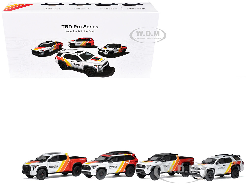 Toyota TRD PRO 4 Car Set Limited Edition to 500 pieces Worldwide 1/64 Diecast Model Cars by GCD diecast model