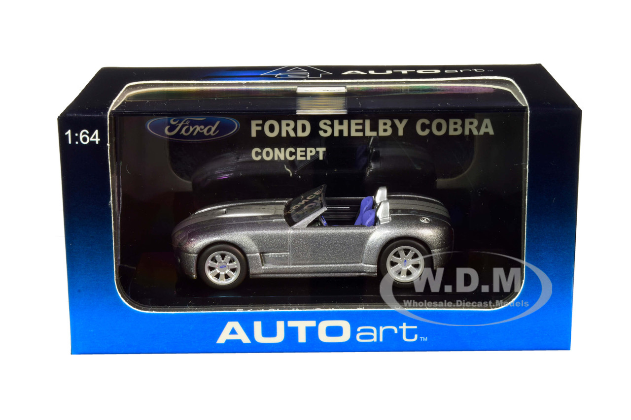 Ford Shelby Cobra Concept Tungsten Silver Metallic with Gray Stripes 1/64 Model Car by Autoart diecast model
