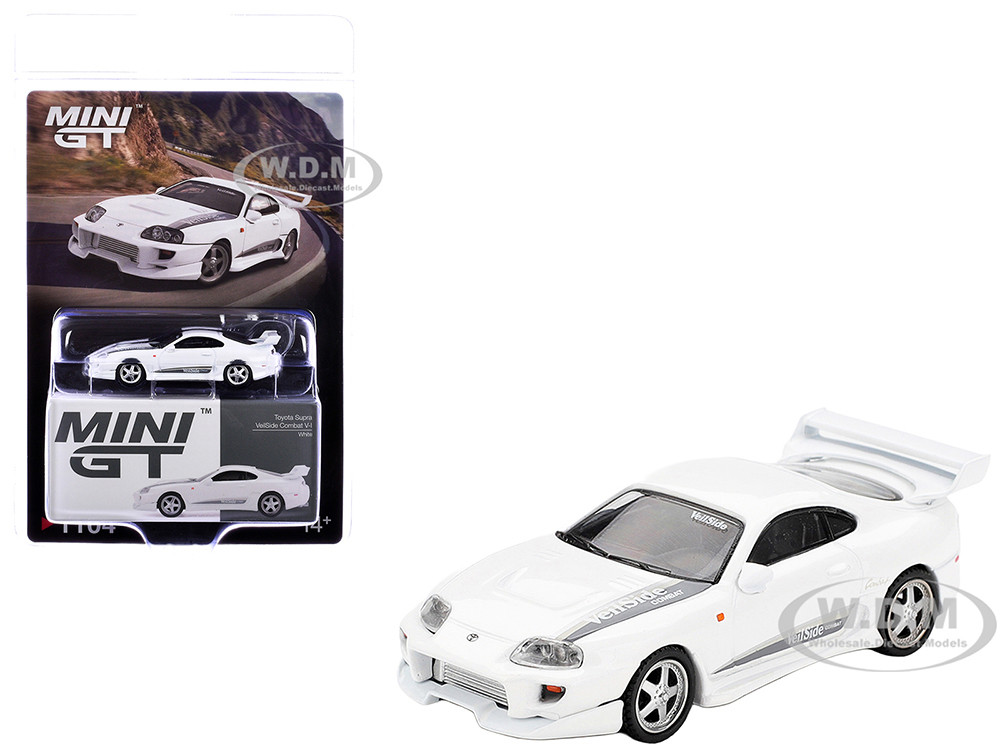 Toyota Supra "VeilSide Combat V-I" White Limited Edition 1/64 Diecast Model Car by Mini GT diecast model