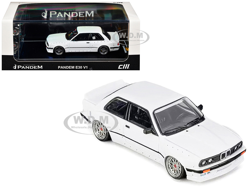 Pandem E30 V1 White with Extra Wheels 1/64 Diecast Model Car by CM Model diecast model