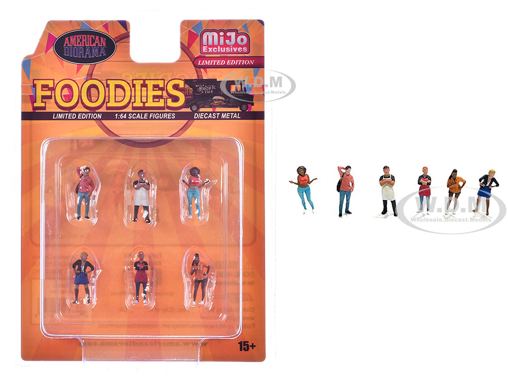 "Foodies" 6 piece Diecast Figure Set (6 Figures) Limited Edition for 1/64 Scale Models by American Diorama diecast model