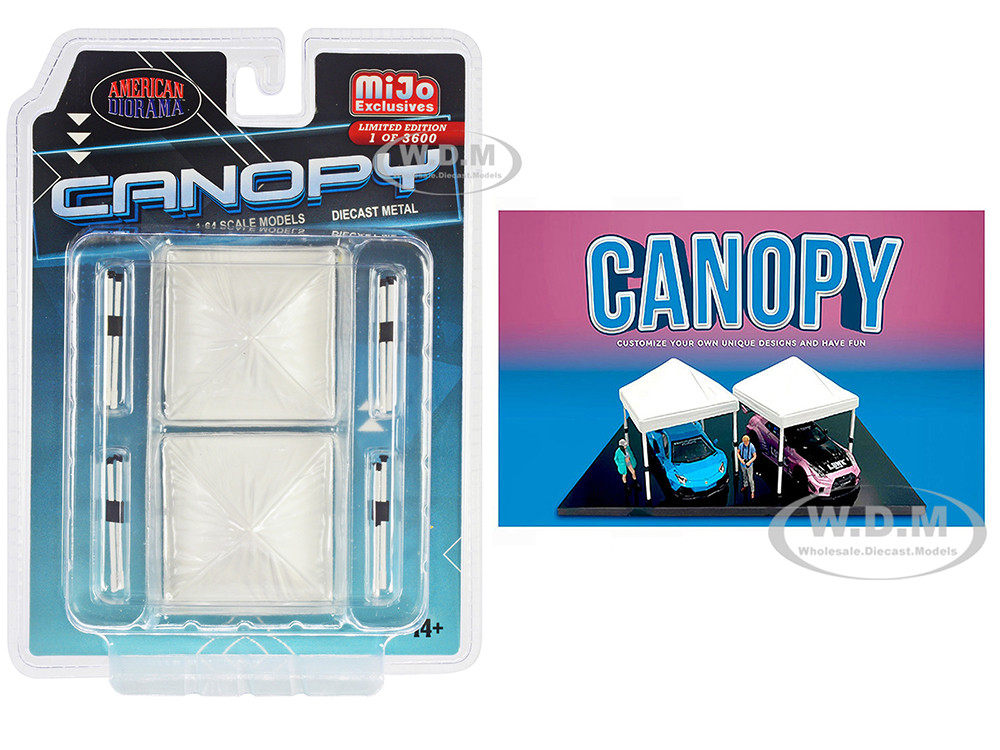 Canopy 2 Piece Set White Limited Edition to 3600 pieces Worldwide  1/64 Scale Models by American Diorama diecast model