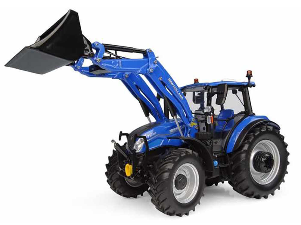 New Holland T5.120 Tractor with Front Loader Dynamic Blue 1/32 Diecast Model by Universal Hobbies diecast model