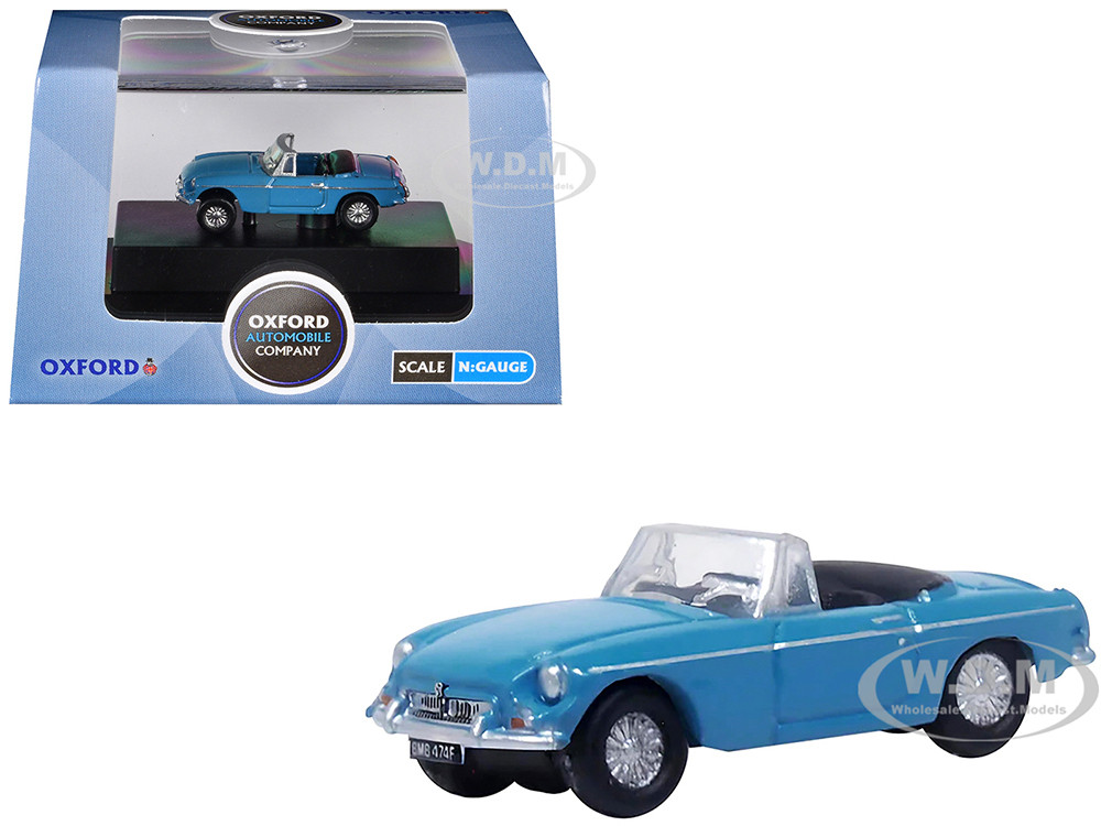 MG MGB Roadster RHD (Right Hand Drive) Iris Blue 1/148 (N) Scale Diecast Model Car by Oxford Diecast diecast model