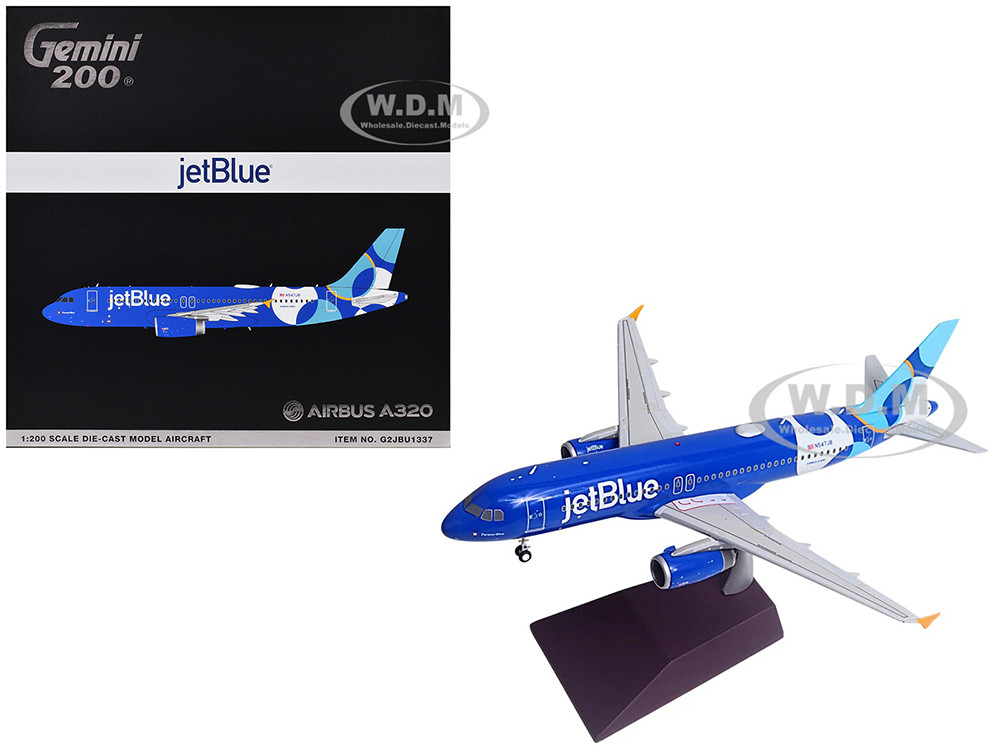 Airbus A320 Commercial Aircraft "JetBlue Airways - Forever Blue" (N547JB) Blue with Graphics "Gemini 200" Series 1/200 Diecast Model Airplane by GeminiJets diecast model