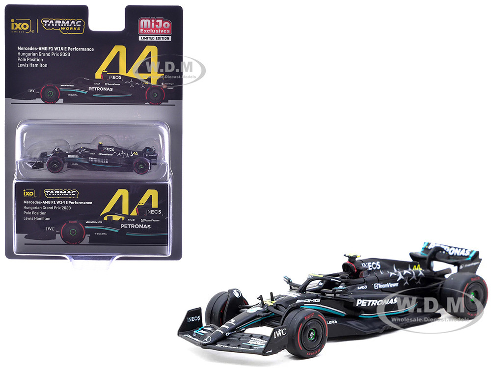 Mercedes-AMG F1 W14 E Performance #44 Lewis Hamilton Pole Position Formula One F1 "Hungarian GP" (2023) "Global64" Series 1/64 Diecast Model Car by Tarmac Works diecast model
