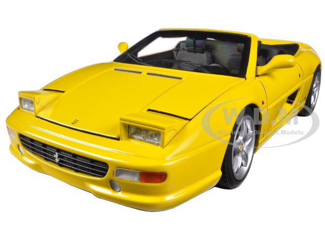 Ferrari F355 Spider Convertible Yellow Elite Edition 1/18 Diecast Car Model by Hot Wheels diecast model