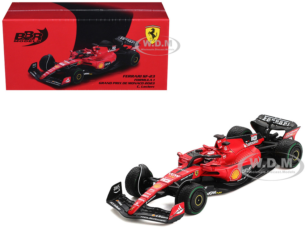 Ferrari SF-23 #16 Charles Leclerc Formula One F1 "Monaco GP" (2023) 1/64 Diecast Model Car by BBR diecast model