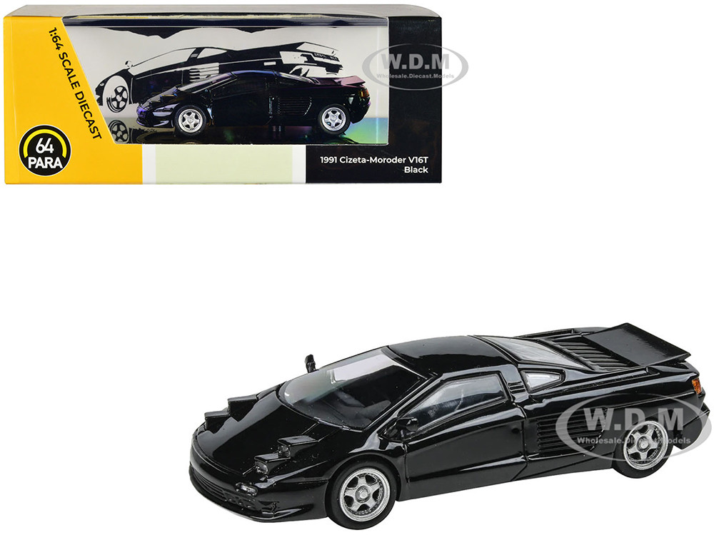 1991 Cizeta V16T Black 1/64 Diecast Model Car by Paragon Models diecast model