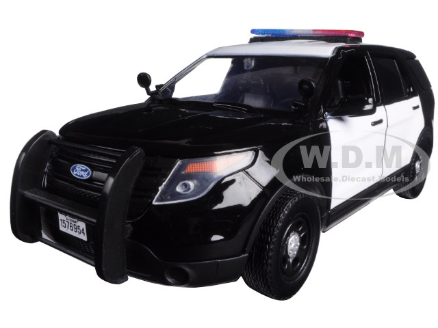 2015 Ford Police Interceptor Utility Unmarked Black and White 1/24 Diecast Model Car by Motormax diecast model