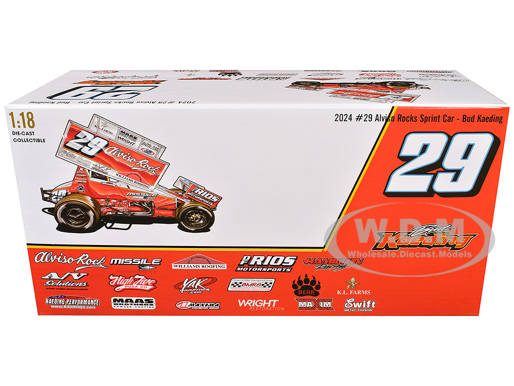 Winged Sprint Car #29 Bud Kaeding "Missile Motorsports" BK Motorsports (2024) 1/18 Diecast Model Car by ACME diecast model