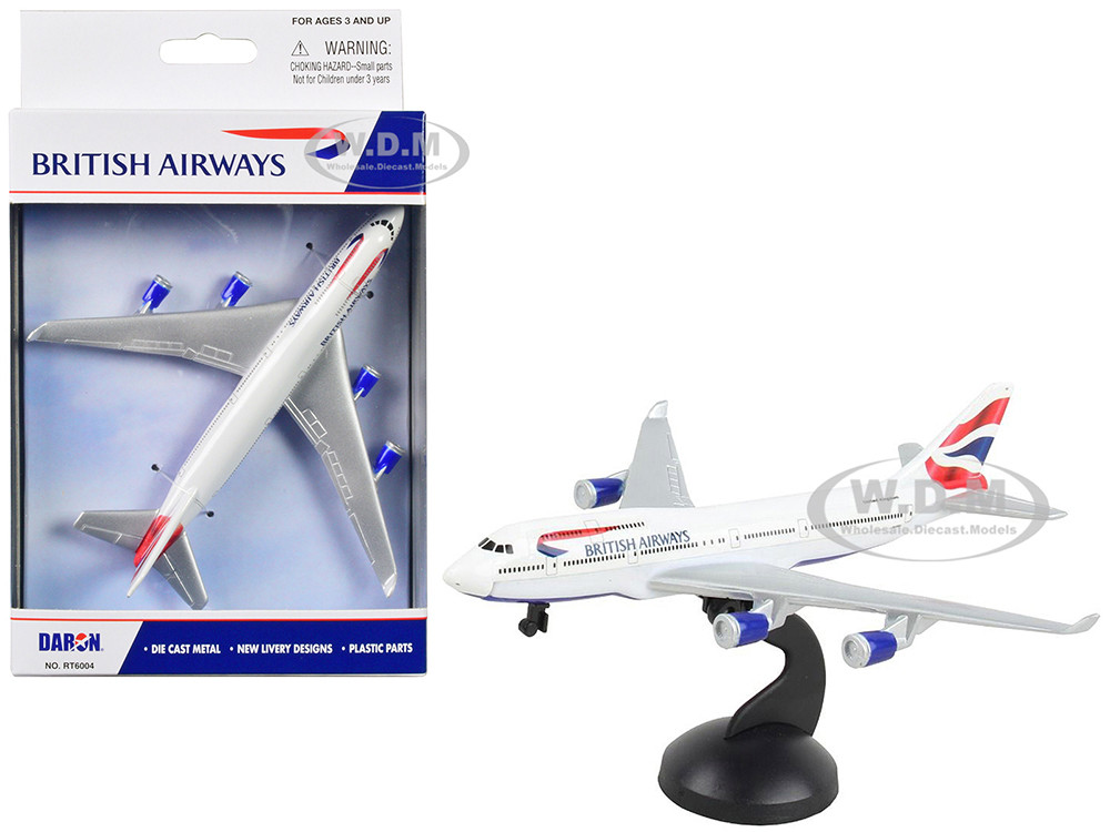 747 Commercial Aircraft "British Airways" (G-XLEA) White with Blue and Red Diecast Model Airplane by Daron diecast model