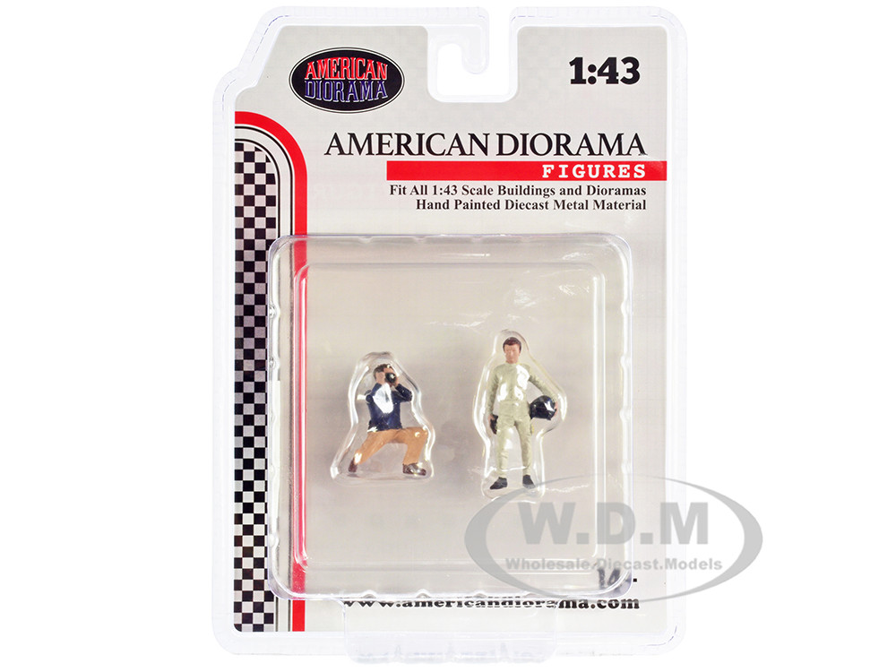 "Race Day" Two Diecast Figures Set 1 for 1/43 Scale Models by American Diorama diecast model