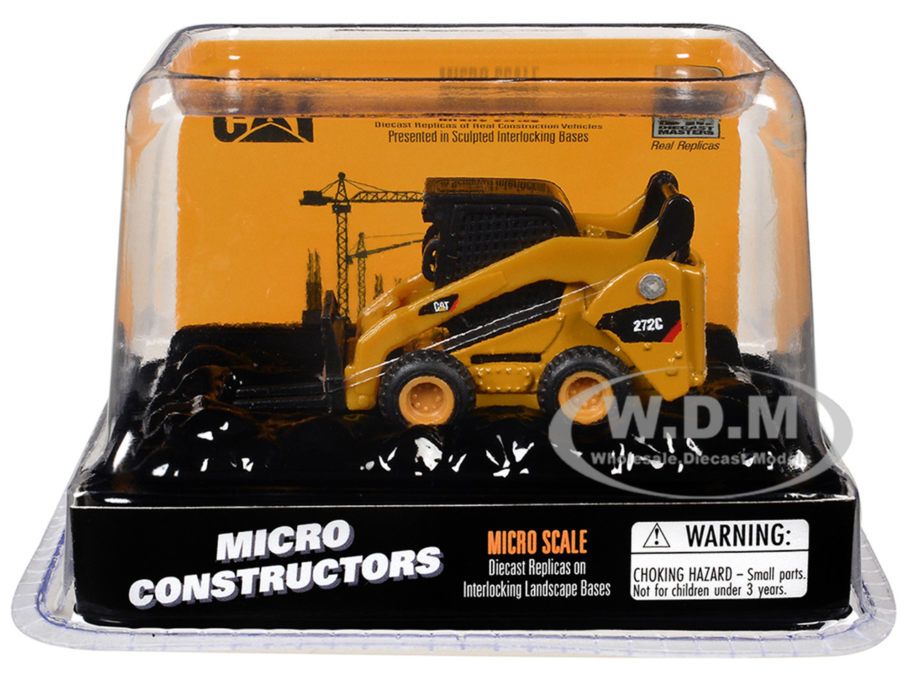 CAT Caterpillar 272C Skid Steer Loader with Pallet Fork Yellow "Micro-Constructor" Series Diecast Model by Diecast Masters diecast model