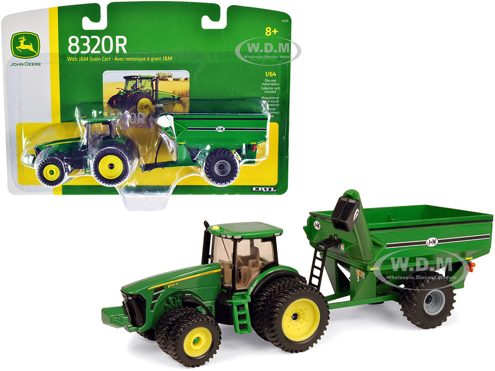 John Deere 8320R Tractor with J&M Grain Cart 1/64 Diecast Models by ERTL TOMY diecast model