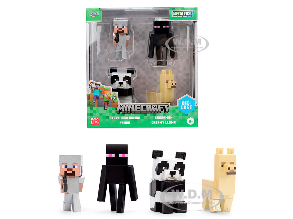 Set of 4 Diecast Figures "Minecraft" Video Game Wave 6 "Metalfigs" Series Diecast Models by Jada diecast model