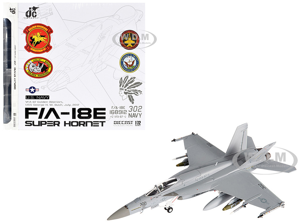 Boeing F/A-18E Super Hornet Aircraft "VFA-87 Golden Warriors, USS George H. W. Bush" (2017) United States Navy 1/72 Diecast Model by JC Wings diecast model