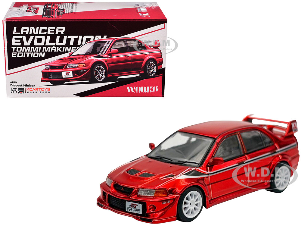 Mitsubishi Lancer Evolution VI RHD (Right Hand Drive) "Tommi Makinen Edition" Red Chrome "Hobby Expo China 2026" 1/64 Diecast Model Car by Works Model diecast model