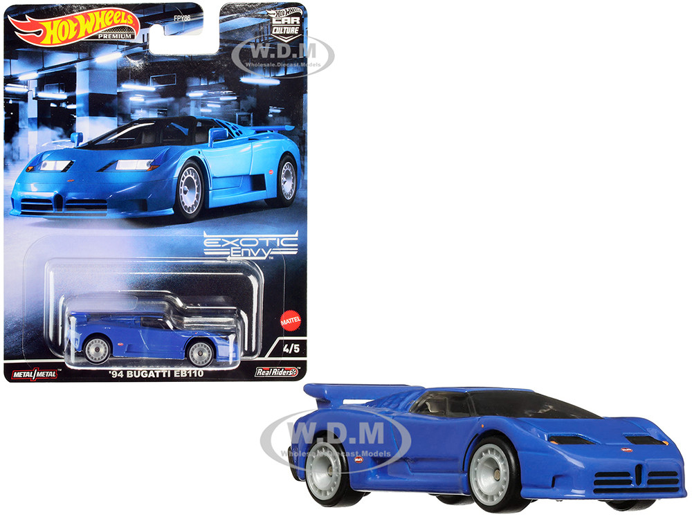 1994 Bugatti EB110 Blue "Exotic Envy" Series Diecast Model Car by Hot Wheels diecast model
