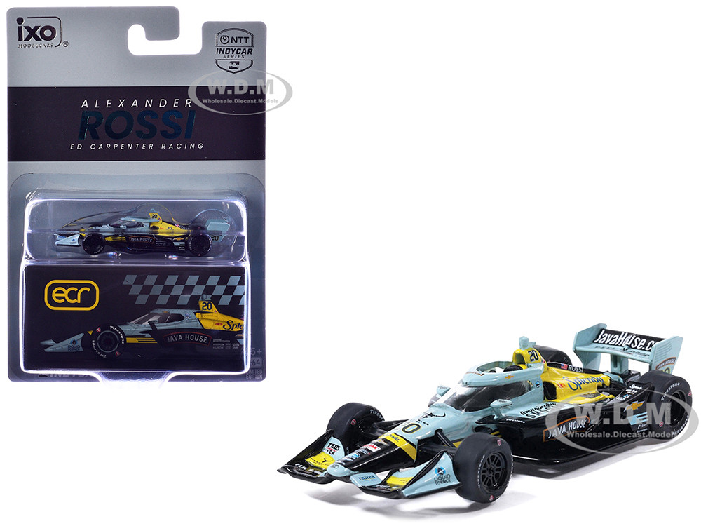Dallara IndyCar #20 Alexander Rossi "Java House" Ed Carpenter Racing (Road Course Configuration) "NTT IndyCar Series" (2026) 1/64 Diecast Model Car by IXO Models diecast model