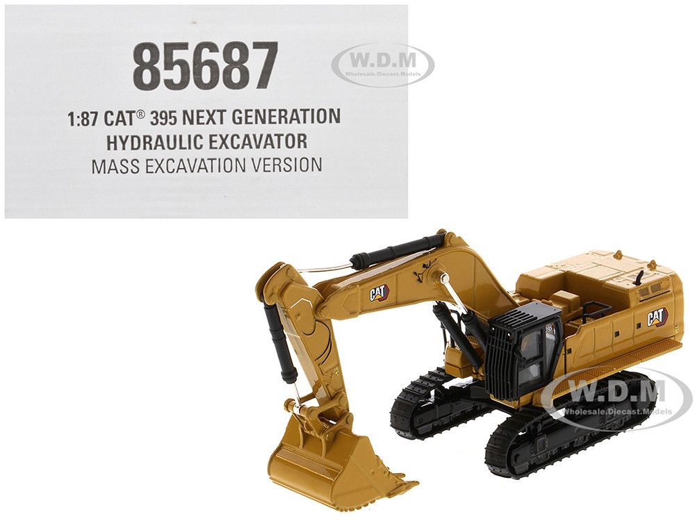 CAT Caterpillar 395 Next-Generation Hydraulic Excavator (Mass Excavation Version) Yellow "High Line Series" 1/87 (HO) Diecast Model by Diecast Masters diecast model