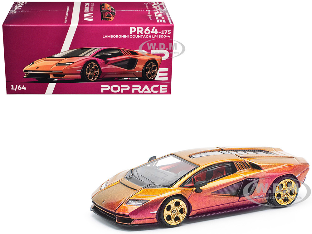 Lamborghini Countach LPI 800-4 Blu Hal Metallic 1/64 Diecast Model Car by Pop Race diecast model