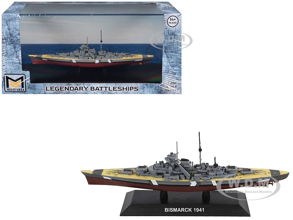 Bismarck Battleship "German Navy" (1941) "Legendary Battleships" Series 1/1250 Diecast Model by Militaria Die Cast diecast model