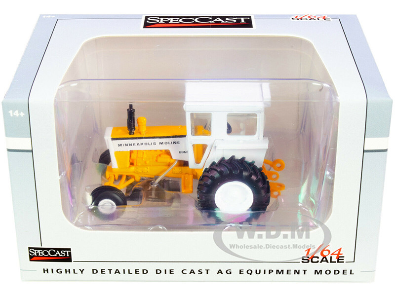 Minneapolis Moline G850 Tractor with Cab Yellow and White 1/64 Diecast Model by SpecCast diecast model