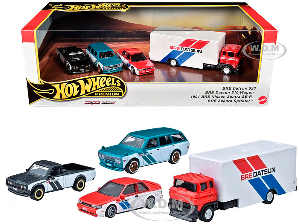 "BRE" Set of 4 pieces Series Hot Wheels "Premium" 2024 Series U Diecast Model Cars by Hot Wheels diecast model