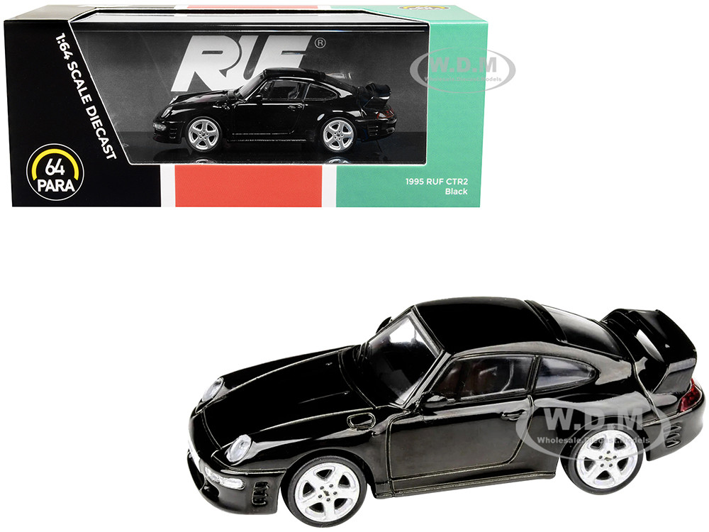 1995 RUF CTR2 Black 1/64 Diecast Model Car by Paragon Models diecast model