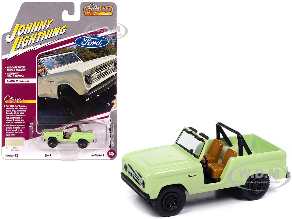1967 Ford Bronco "Nick Cherrone" Glen Green "Classic Gold Collection" 1/64 Diecast Model Car by Johnny Lightning diecast model