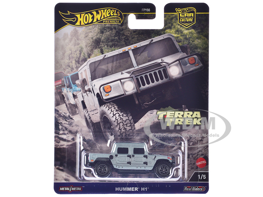 Hummer H1 Pickup Truck Gray Metallic "Terra Trek" Series Diecast Model Car by Hot Wheels diecast model