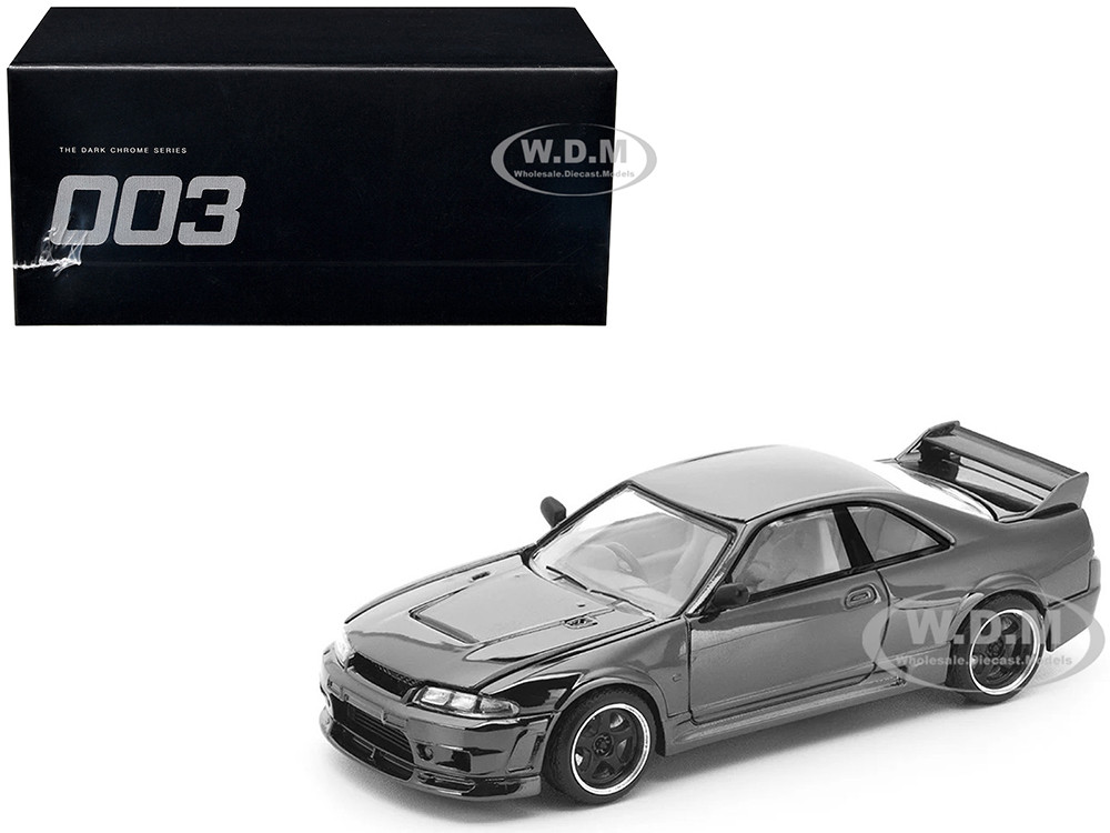 GTR R33 400R RHD (Right Hand Drive) Dark Chrome "The Dark Chrome Series" 1/64 Diecast Model Car by Pop Race diecast model
