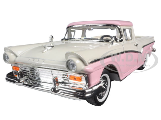 1957 Ford Ranchero Pickup Truck Pink 1/18 Diecast Model by Road Signature diecast model